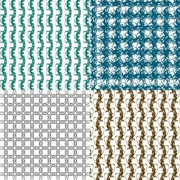 Set of 4 monochrome elegant patterns. ornaments. May be used as background. back Stock Illustration