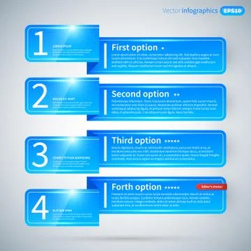 Set of 4 numbered horizontal banners. 스톡 일러스트