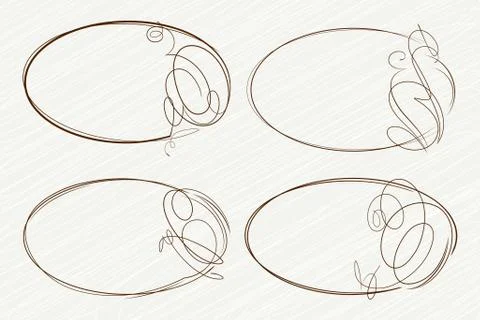 Set of 4 oviform frames Stock-Illustration