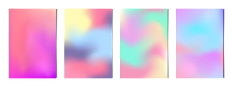 Set of 4 pcs abstract light gradient backgrounds, templates for advertising,  イラスト素材