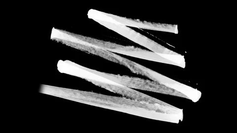 Set of 4 Realistic animation of brush strokes drawing zig zag lines. Stock Footage 294428840