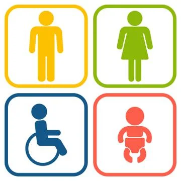 Set of 4 restroom web and mobile icons Illustrazione stock