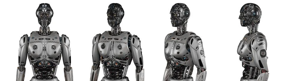 Set of 4 robot angles Stock Illustration