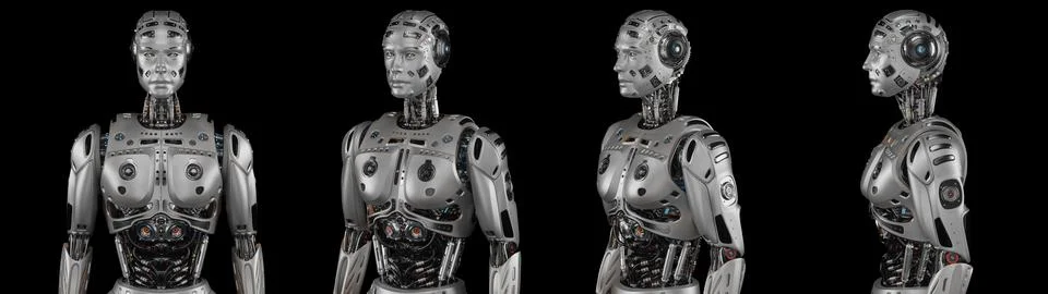 Set of 4 robot angles Stock Illustration