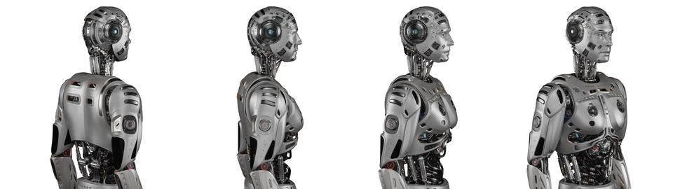 Set of 4 robot angles Stock Illustration