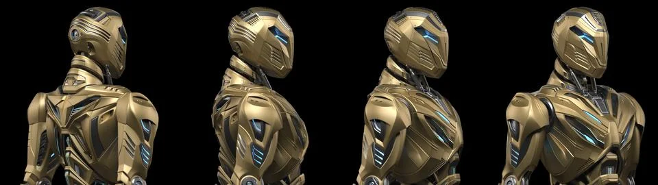 Set of 4 robot angles イラスト素材