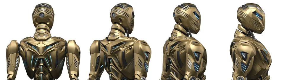 Set of 4 robot angles Stock Illustration