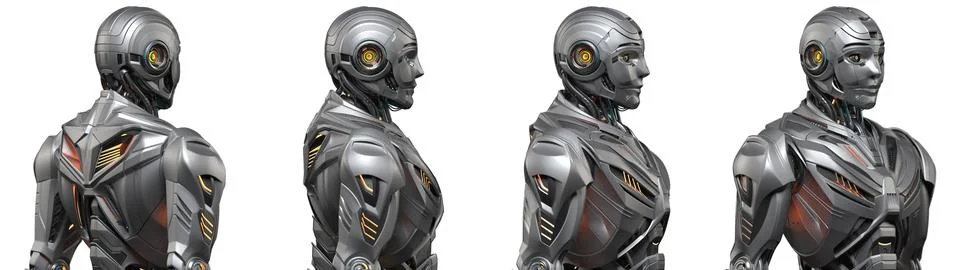 Set of 4 robot angles Stock Illustration