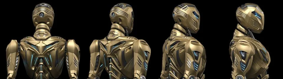 Set of 4 robot angles Stock Illustration