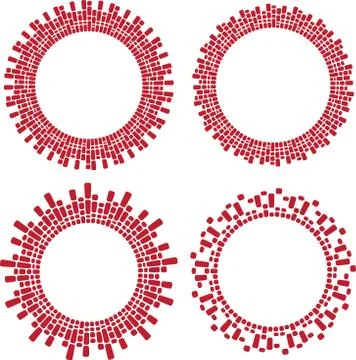 Set of 4 round frames. Stock Illustration