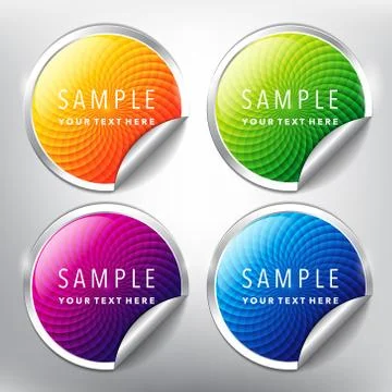 Set of 4 round vector banners. Stock Illustration