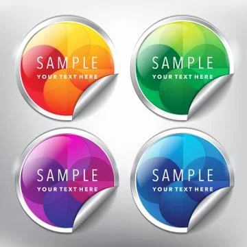 Set of 4 round vector banners. Illustrazione stock