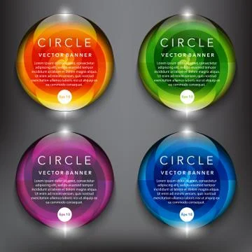 Set of 4 round vector banners. Ilustración de archivo