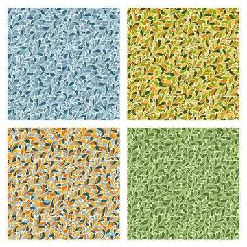 Set of 4 Seamless background in an abstract style Stock Illustration
