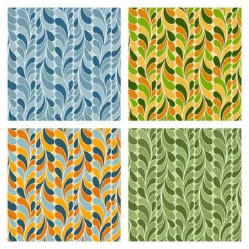 Set of 4 Seamless background in an abstract style Stock Illustration