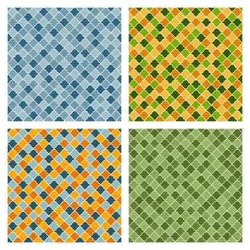 Set of 4 seamless background Stock Illustration