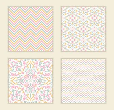 Set of 4 seamless background Stock Illustration