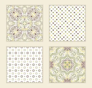 Set of 4 seamless background Stock Illustration