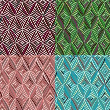Set of 4 seamless pattern Modern stylish texture Repeating geometric tiles wi 스톡 일러스트