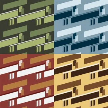 Set Of 4 Seamless Pattern Vector Illustration Stock Illustration