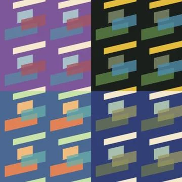 Set Of 4 Seamless Pattern Vector Illustration Stock Illustration