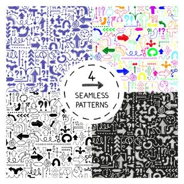 Set of 4 seamless patterns Stock Illustration