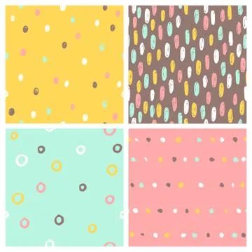 Set of 4 seamless patterns. Stock Illustration