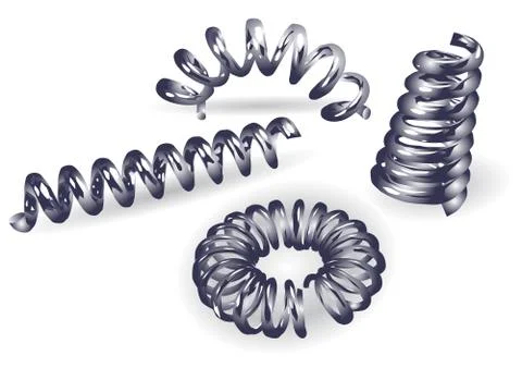 Set of 4 springs Stock Illustration