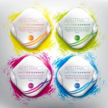 Set of 4 square vector banners. Ilustración de archivo