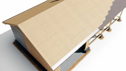 Set 4 Stage 5 of 7. Stage of developing process of frame construction building. 動画素材 113174559