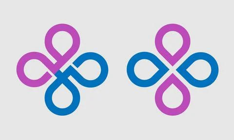 Set of 4 Stages Infographic Shape - infinity style shape イラスト素材