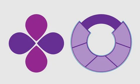 Set of 4 Stages Infographic Shape - infinity style shape イラスト素材
