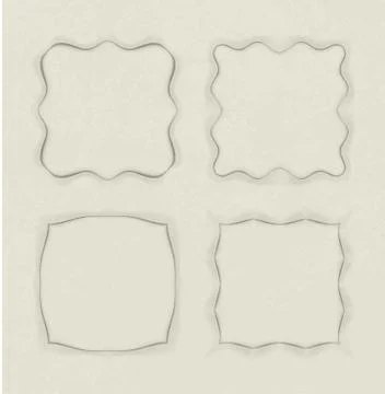 Set of 4 unusual frames in cut of paper style on aged background Stock Illustration