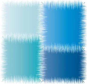 Set of 4 Vector Blue Quilt Collection Elements Stock Illustration