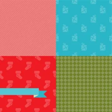 Set of 4 Vector Christmas and New Year seamless patterns Stockillustratie