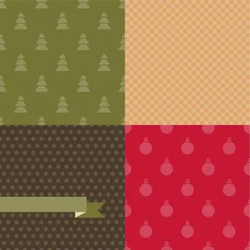 Set of 4 Vector Christmas and New Year seamless patterns Stockillustratie