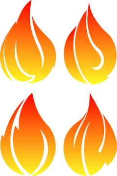 Set of 4 vector fires Stock Illustration
