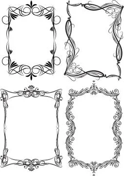 Set of 4 vector frames 库存插图