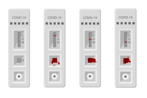 Set 4 Vector Rapid Test at White Background Stock Illustration