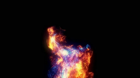 Set of 5 Animation of different multicolored flame. Stock Footage 103757489