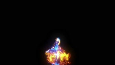 Set of 5 Animation of different multicolored flame. Video stock 103760407