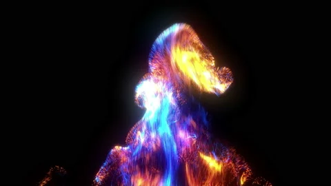 Set of 5 Animation of different multicolored flame. Video stock 103760457