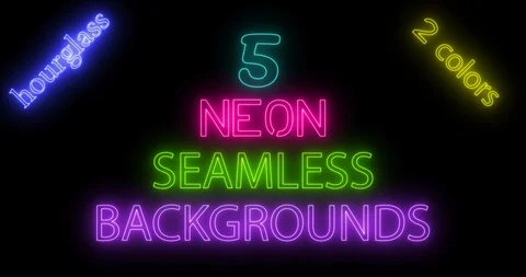 Set of 5 beautiful endless two-colored bright neon backgrounds in hourglass form Stock Footage 120588929