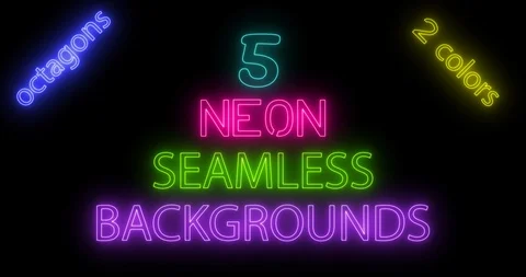Set of 5 beautiful endless two-colored backgrounds in popular bright neon colors Stock Footage 120804171
