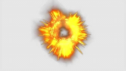 Set of 5 cartoon explosions - transparent background, alpha channel - 29,97 fps Stock Footage 162480480
