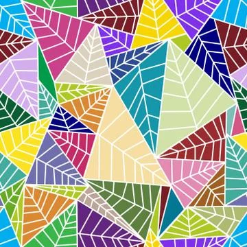 Set of 5 colors patterns with leaves and abstract decorative elements design Stock Illustration