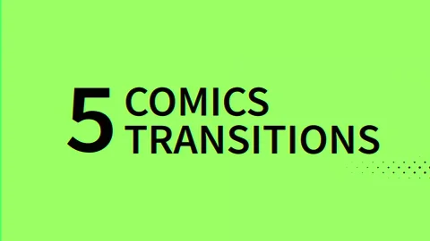 Set of 5 comic, cartoon style dynamic transition effects. Graphic template Stock Footage 151227882