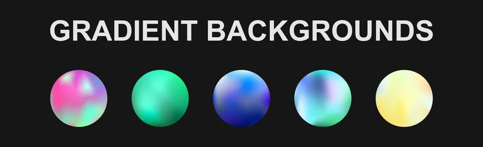 Set of 5 different gradient texture backgrounds - Vector Illustrazione stock