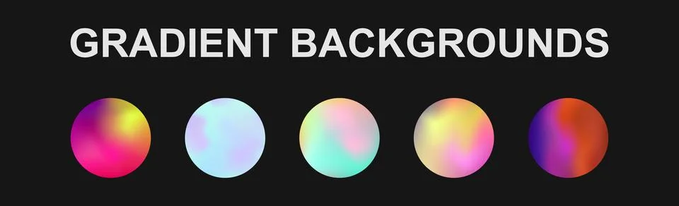 Set of 5 different gradient texture backgrounds - Vector Illustrazione stock