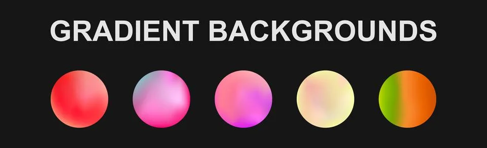 Set of 5 different gradient texture backgrounds - Vector Illustrazione stock